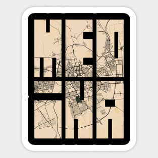Medina, Saudi Arabia City Map Typography - Vintage Sticker